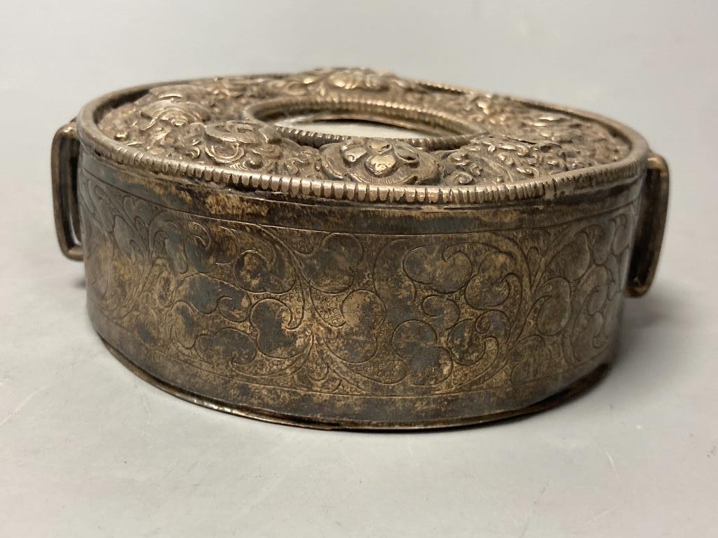 A 19th century Tibetan silver (?) reliquary box